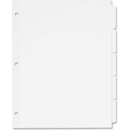 AVERY DENNISON Avery Recycled Write-On Tab Divider, 8.5"x11", 5 Tabs, 36 Sets, White/White 11506